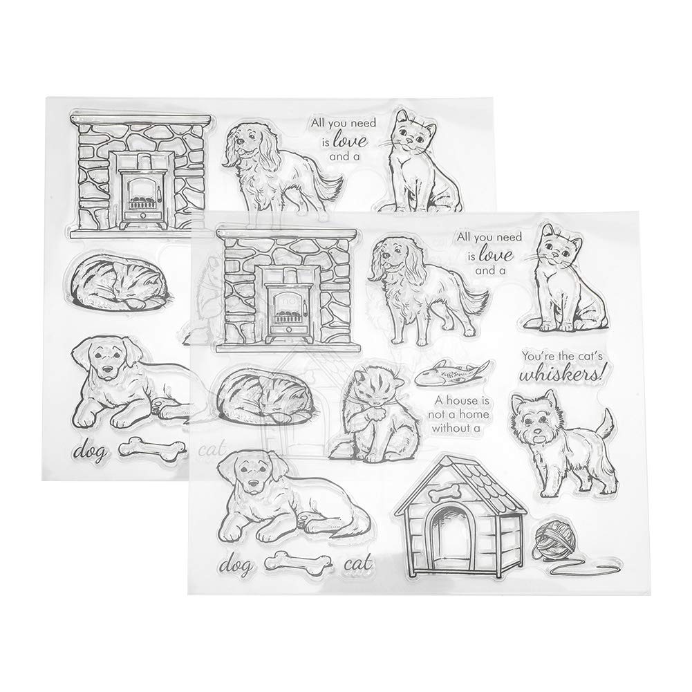 Zerodis 2-Pack Clear Stamps for Card Making, Scrapbooking, Photo Albums & DIY Journals - Transparent Rubber Letter Stamps for Creative Projects & Handmade Decorations | Perfect for Greeting Cards, Wedding Invitations & Memory Books