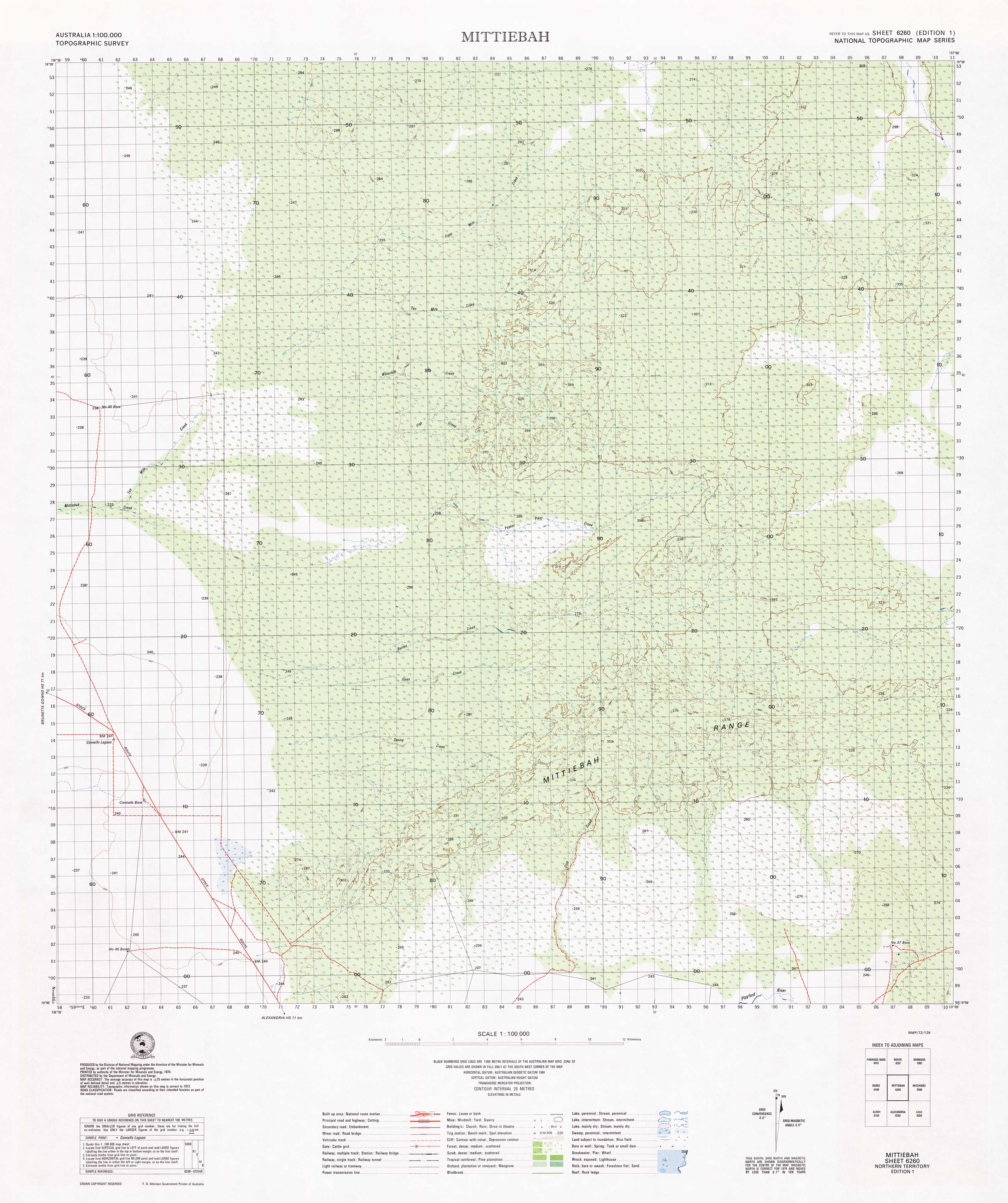 6260 Mittiebah 1:100,000 Scale Topographic Map - Hiking, Camping & Outdoor Exploration Guide