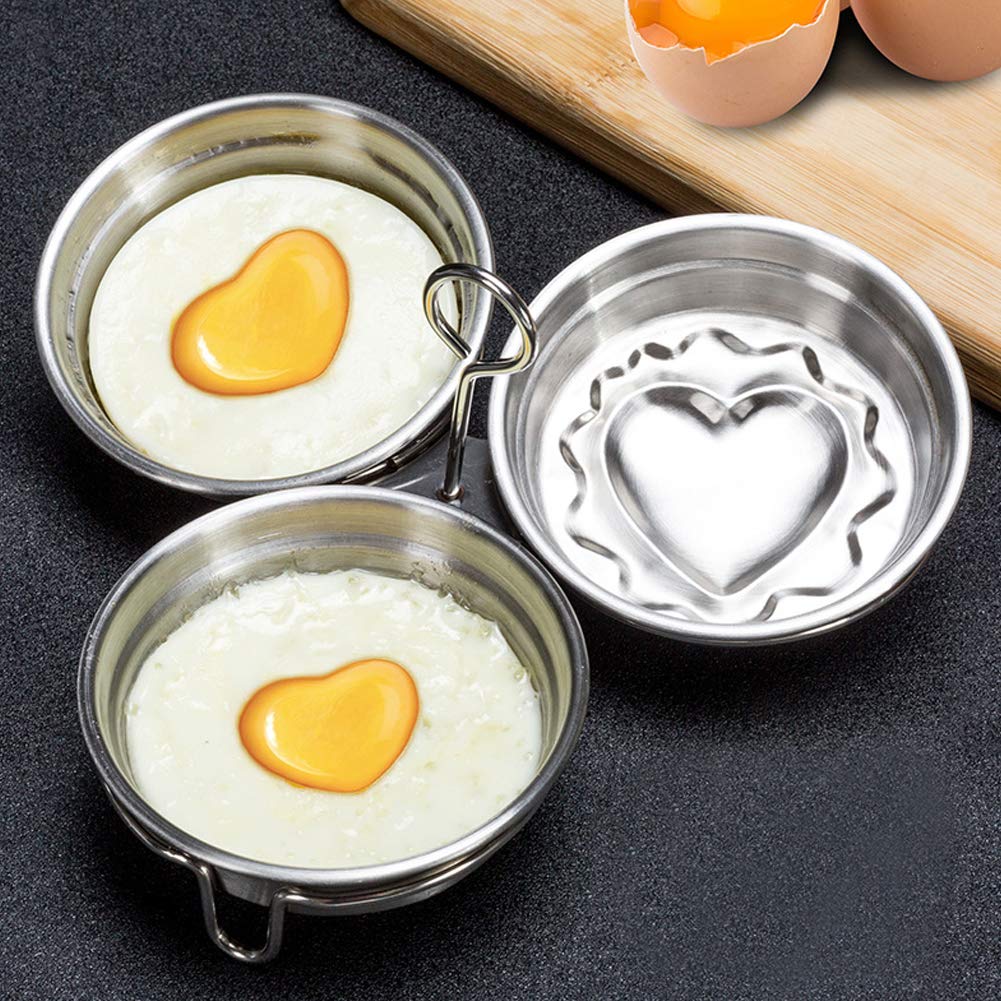 Premium Stainless Steel Egg Poacher Set - 3 Nonstick Poached Egg Maker Cups with Steamer Rack for Microwave & Stovetop - Perfect for Breakfast, Brunch & Healthy Cooking