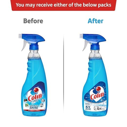 Coliin Glass Cleaner 500ml - Multi-Surface Cleaning Spray for Windows, Mirrors & Tiles | Streak-Free Formula for Sparkling Shine | Pack of 2 | Perfect for Home, Office & Car Cleaning