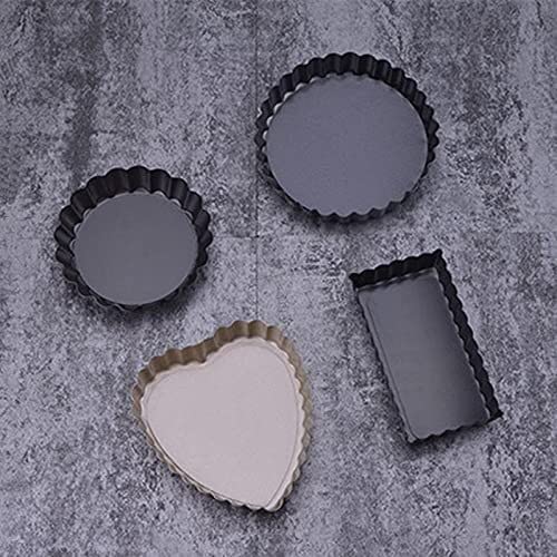 Premium Stainless Steel Pizza Pan - Non-Stick Baking Tray for Pies, Cakes & Pastries - Removable Bottom Round Mold - 4 Inch Rectangle - Perfect for Home Baking, DIY Desserts & Professional Kitchen Use