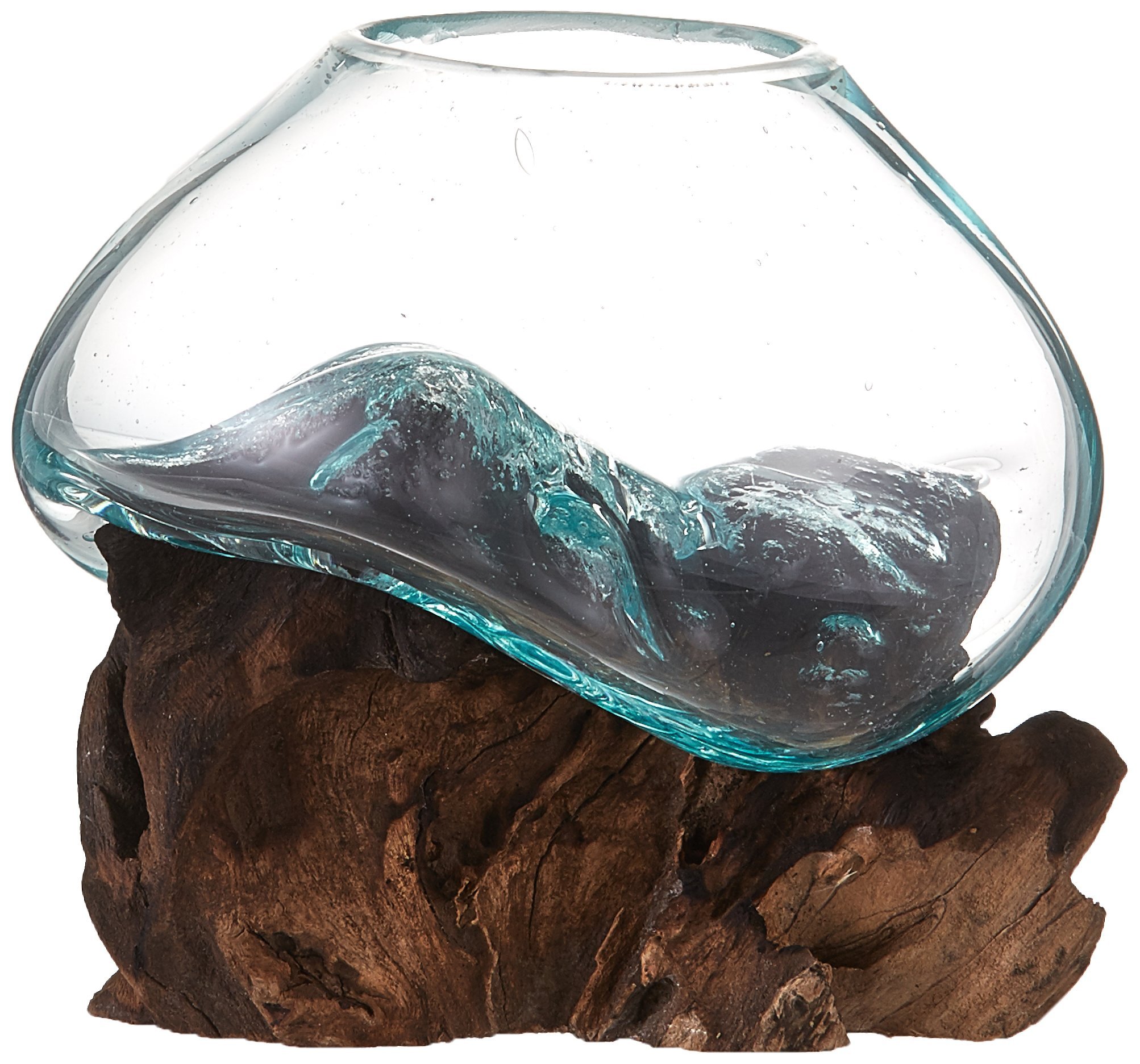 Eco-Friendly Molten Glass & Wood Terrarium for Plants – 4.5