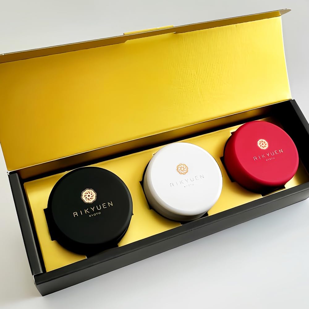 Premium Kyoto Rishuken RIKYUEN03 Tea Gift Set - Hoji White Sencha, Asamiya Black Tea, Mid-Chugen Tea Bags (Black/White/Red) - Perfect for Japanese Tea Ceremonies, Gifts & Daily Relaxation