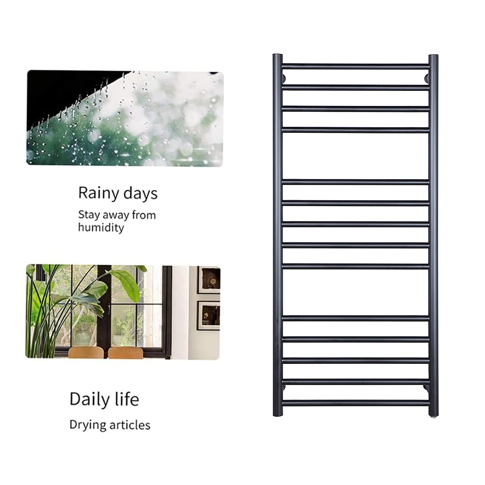 APUM Electric Heated Towel Warmer Rack - 14 Bars Wall Mounted 304 Stainless Steel with Timer (162W, Plug-in) for Bathroom, Spa, Gym & Luxury Home Use
