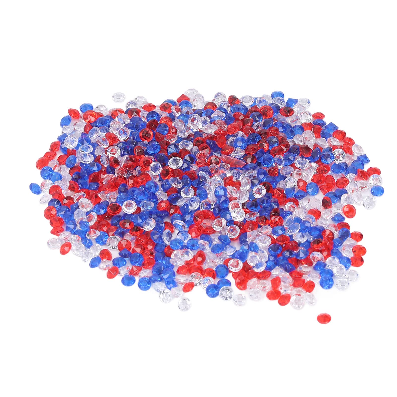 10,000Pcs Acrylic Gems for DIY Crafts - Assorted Bright Colors (Red, Blue, White) - Premium Plastic Rhinestones for Scrapbooking, Jewelry Making & Home Decor