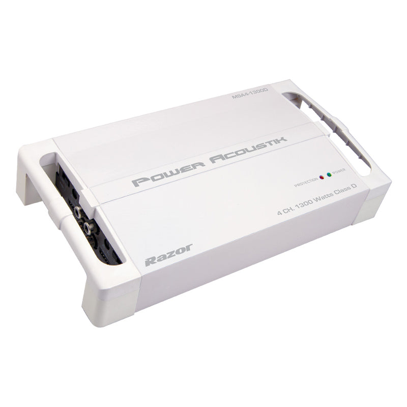 Power Acoustik MSA4 1300D Monoblock Car Amplifier - 1300W Max Power, 1 Ohm Stable, High-Performance Bass Boost - Perfect for Car Audio Systems & Subwoofers