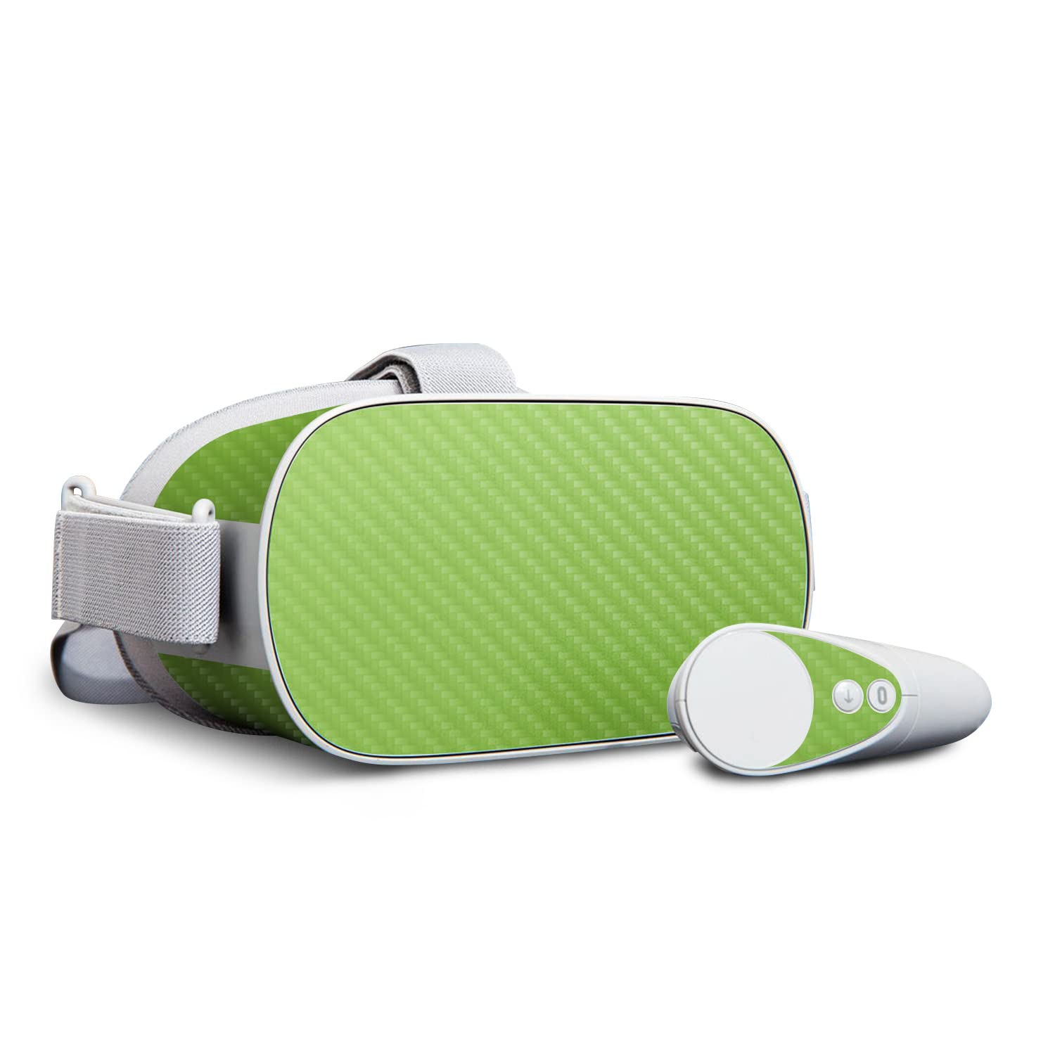 MightySkins Carbon Fiber Skin for Oculus Go - Lime Green | Protective & Durable Textured Cover | Easy to Apply & Remove | Made in USA | Perfect for Gaming, VR Protection & Customization