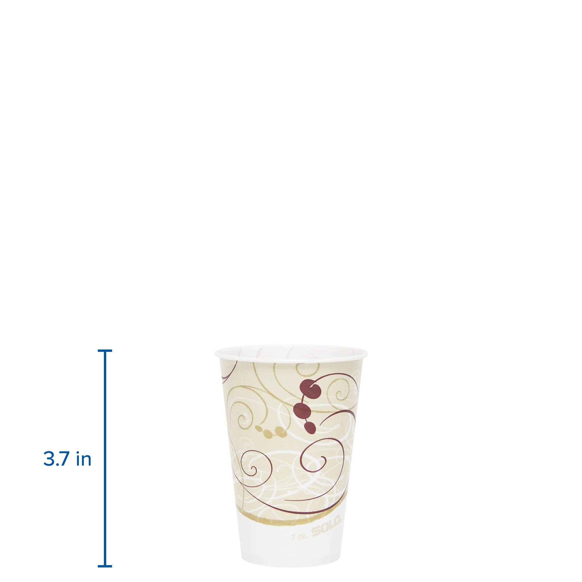 SOLO R7N-J8000 7 oz Waxed Paper Cold Cups - Case of 2000, Beige, 3.7