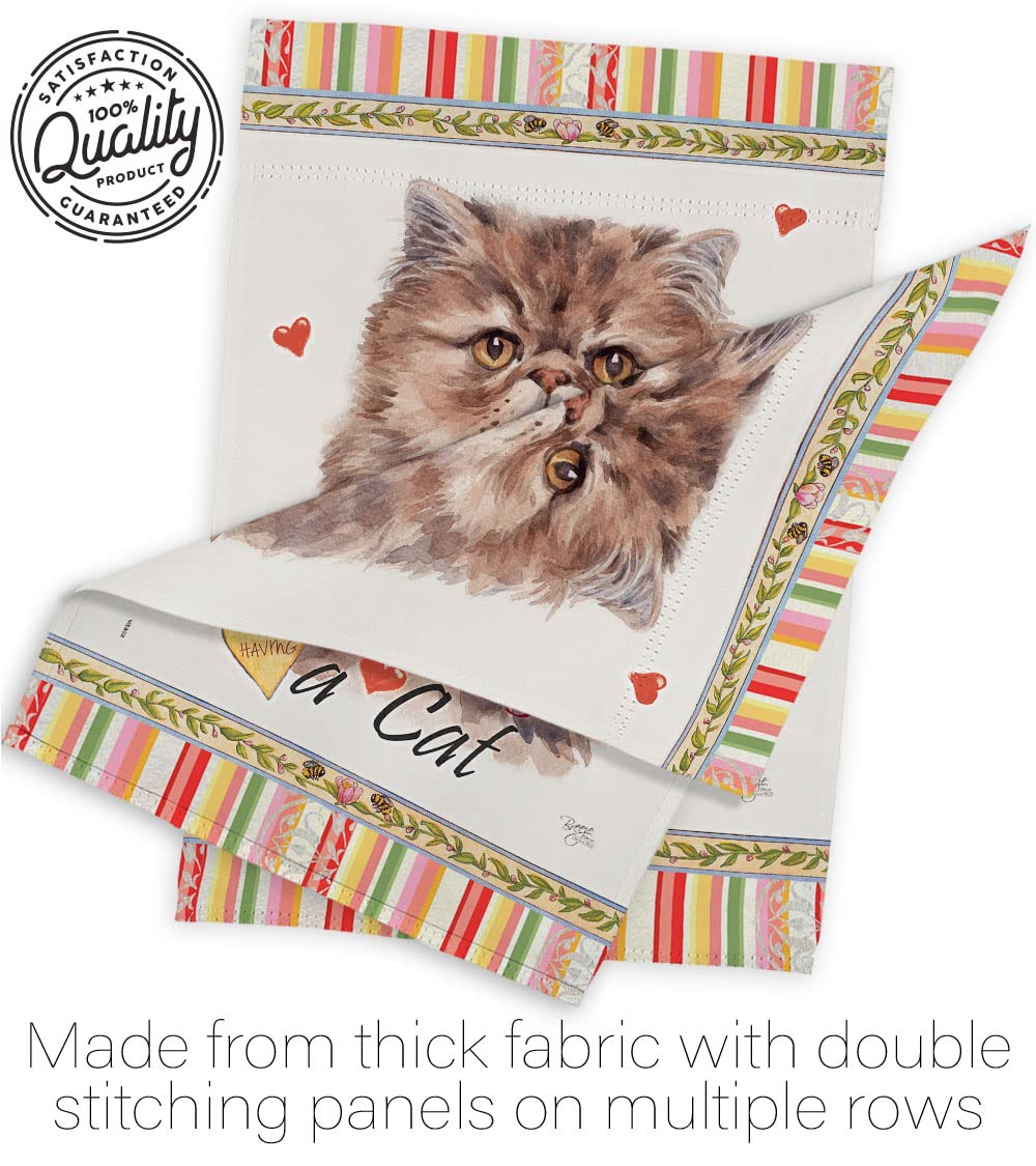 Persian Cat Garden Flag Set with Stand - Double-Sided Yard Decor for Pet Lovers