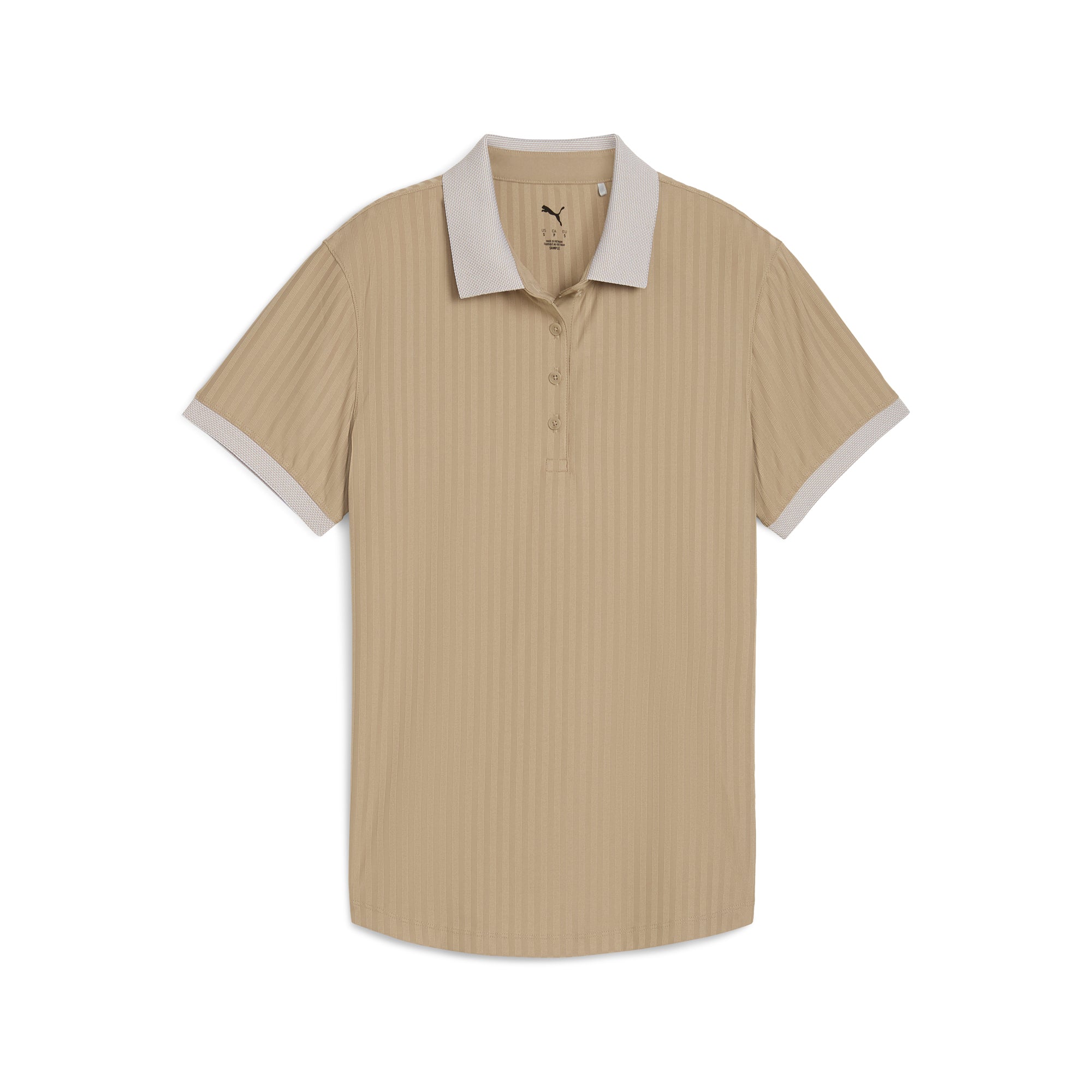 Women's MATTR Stripe Jacquard Golf Polo Shirt - Breathable Moisture-Wicking Performance Top for Golf, Tennis & Casual Wear
