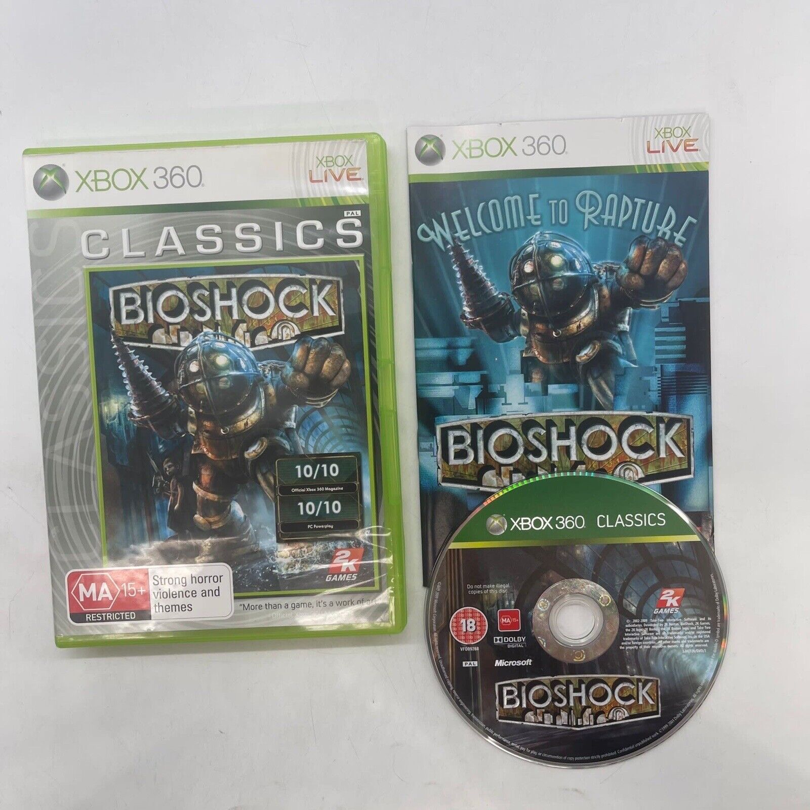 BioShock Xbox 360 Game with Manual - PAL Version | Action-Adventure Shooter for Thrilling Underwater Gameplay