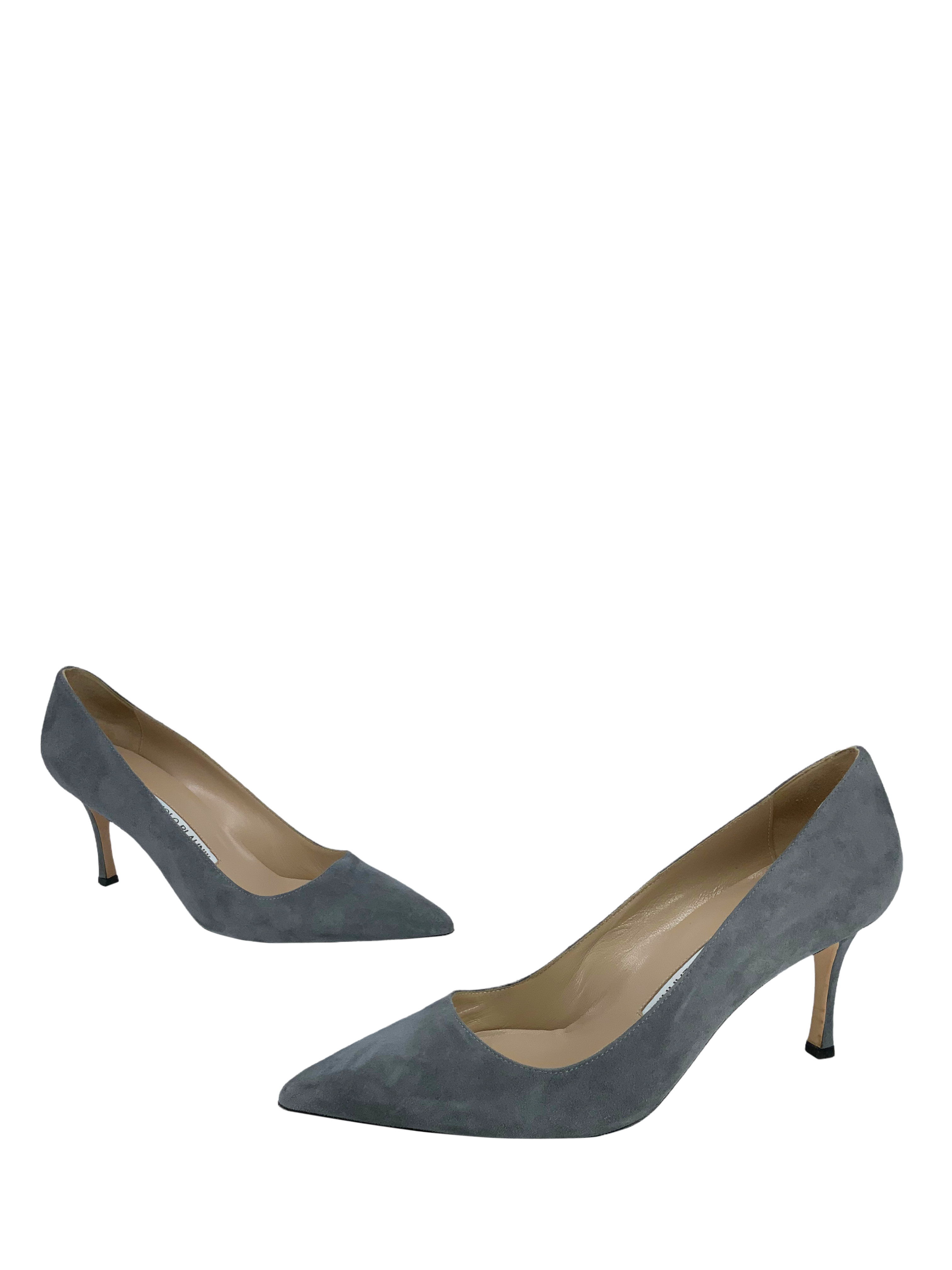 Manolo Blahnik BB 70mm Suede Pumps Women's Shoes Size 8.5 - Elegant Heels for Weddings, Parties & Office Wear