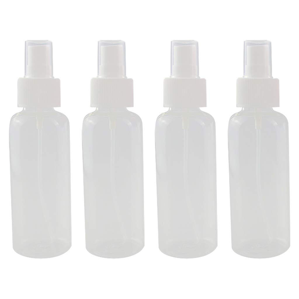 4-Pack 100ml Clicitina Empty Travel Spray Bottles - Portable Refillable Bottles for Cleaning Solutions, Cosmetics & Toiletries (White, One Size) | Ideal for Travel, Home & Office Use