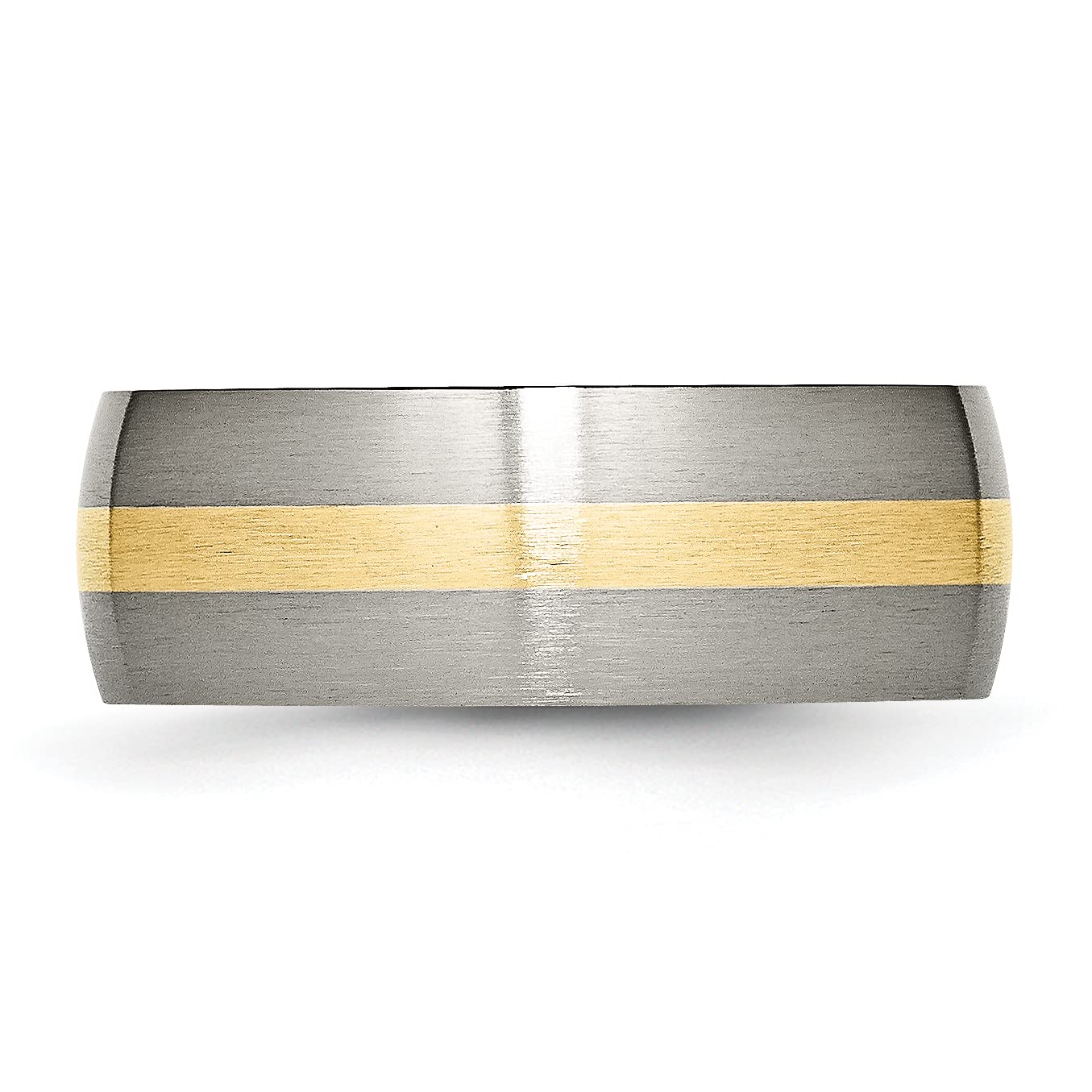 IceCarats Titanium 14K Gold 8mm Wedding Band Ring for Men & Women - Durable Comfort Fit Wedding Ring for Couples, Anniversary, Engagement, and Everyday Wear