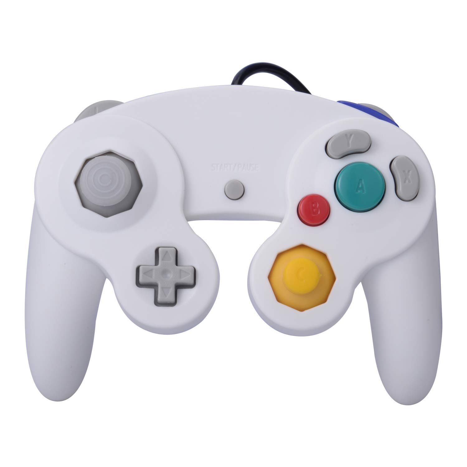 2 Pack Classic Shock Joypad Wired Controller for Wii & NGC Gamecube - Black & White | Perfect for Retro Gaming & Multiplayer Sessions