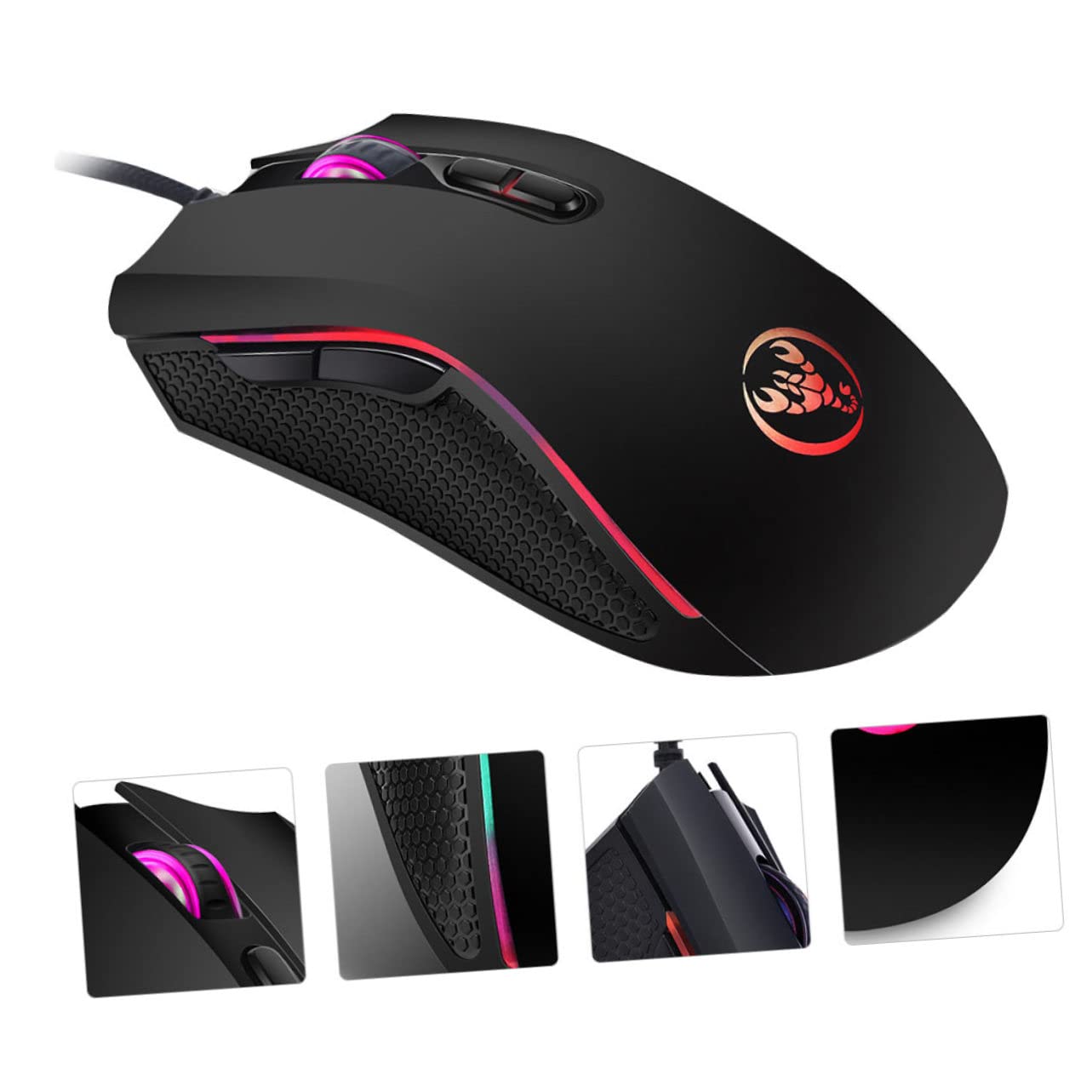 EVGOOGYY 1-Piece Wired Computer Mouse - Ergonomic Plastic Design for PC, Laptop, Office & Gaming Use - A869 Model (Black) - Perfect for Work, Study & Home Computing