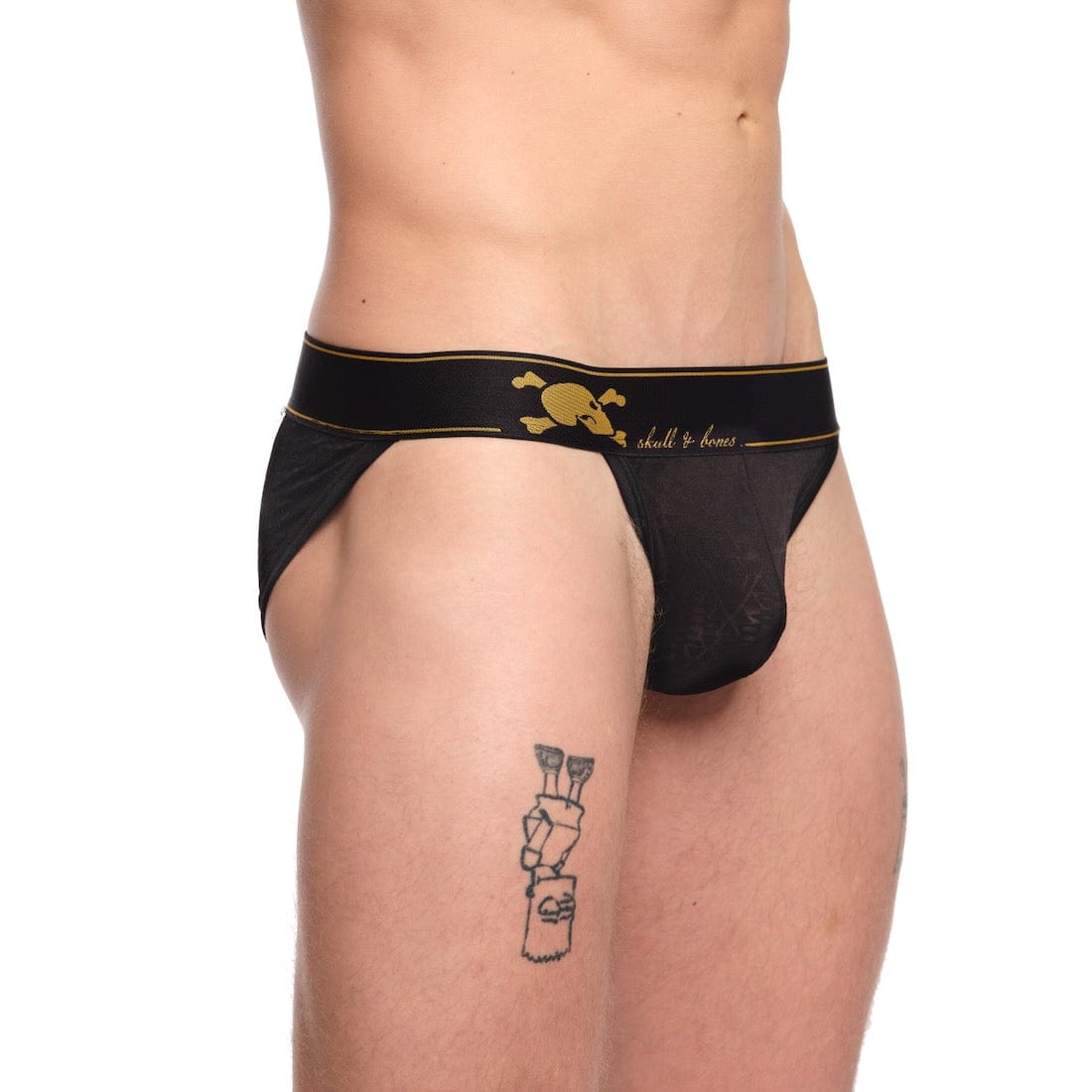 Skull and Bones Burnout Sport Briefs for Men - Black Cotton Underwear for Gym, Running & Workout | Comfortable & Breathable