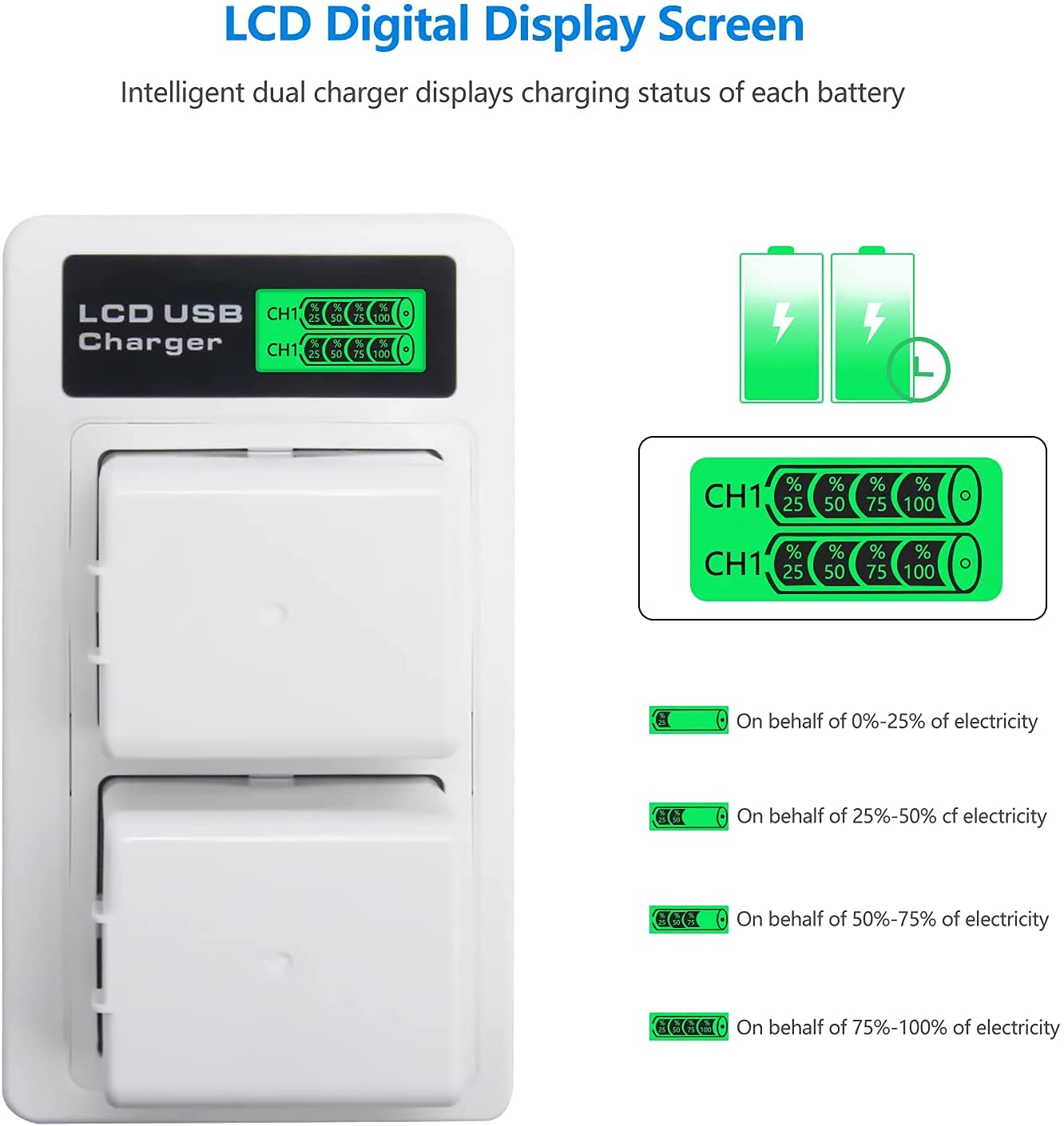 REYTRIC 4-Pack 7.2V Rechargeable Lithium Li-ion Batteries for Arlo Pro & Arlo Pro 2 (VMA4400) - Upgraded Dual LCD Charger Included - Perfect for Home Security Cameras & Wireless Surveillance Systems
