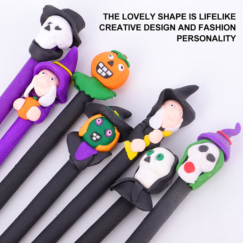 12-Pack Halloween Ballpoint Pens - Fine Point Writing Pens for Students, Calligraphy, Signing & School Supplies - Cute Polymer Clay Design - Perfect for Kids, Holiday Gifts & Classroom Use