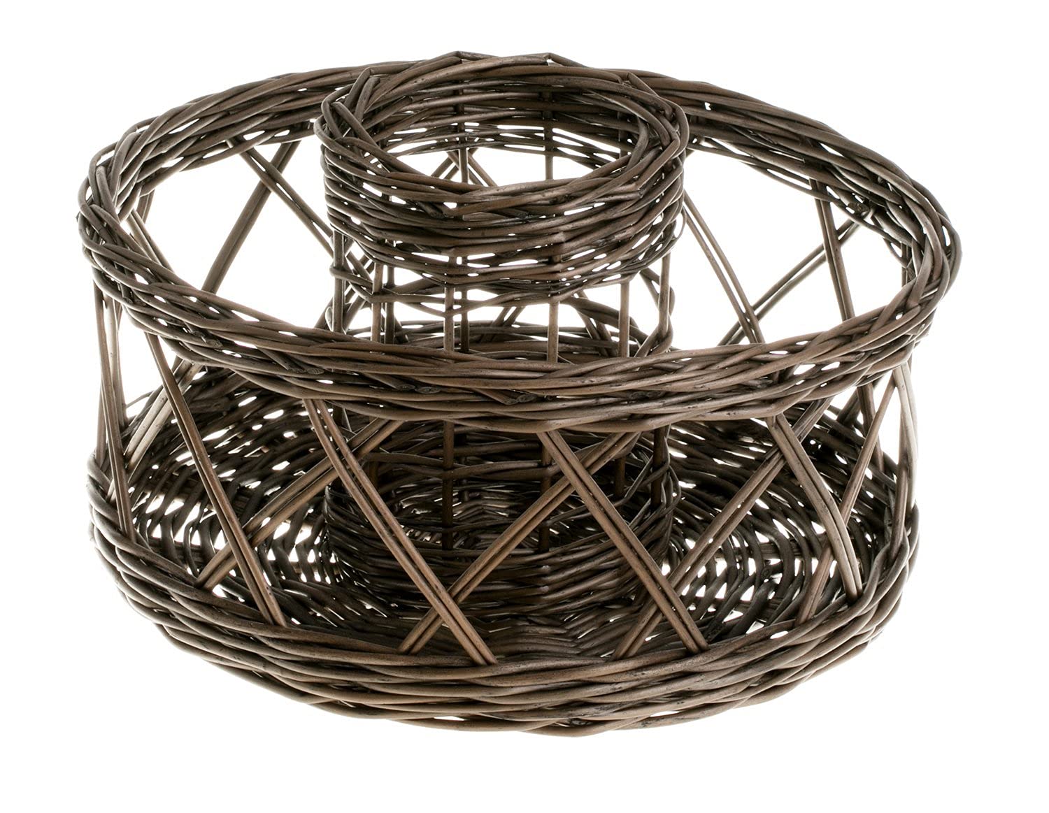 Willow Tray for Wine - Natural Oval Serving Basket in Wenge Grey | Perfect for Wine Serving, Cheese Platters & Home Decor