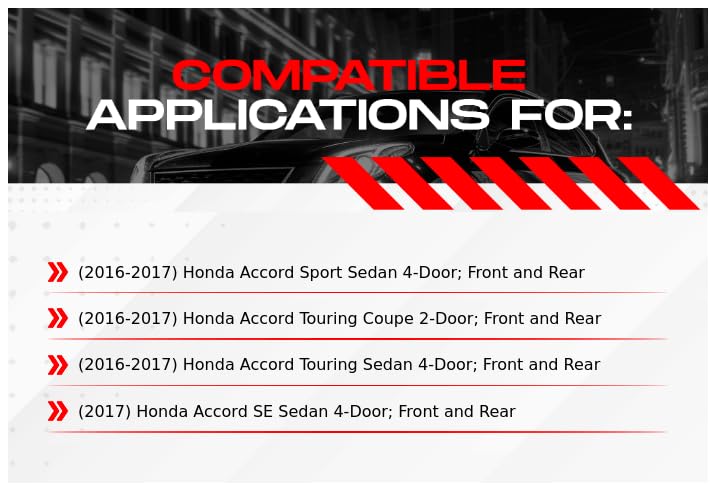 R1 Concepts Premium Front & Rear Brake Kit with Ceramic Pads & Rotors - Compatible with 2016-2017 Honda Accord | Smooth Stopping Power for City Driving & Highway Safety