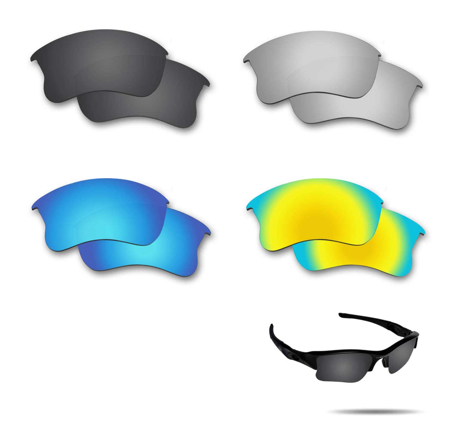 Oakley Flak Jacket XLJ Sunglasses Replacement Lenses - UV Protection Polarized Lenses for Sports, Cycling & Outdoor Activities