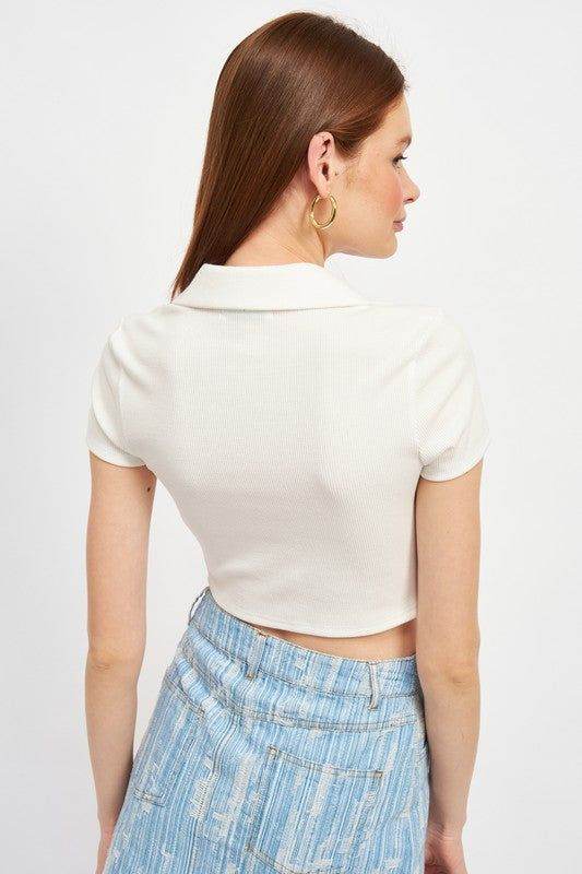 Stylish Button-Up Collared Blouse with Shirring Detail - Perfect for Office Wear & Casual Outfits