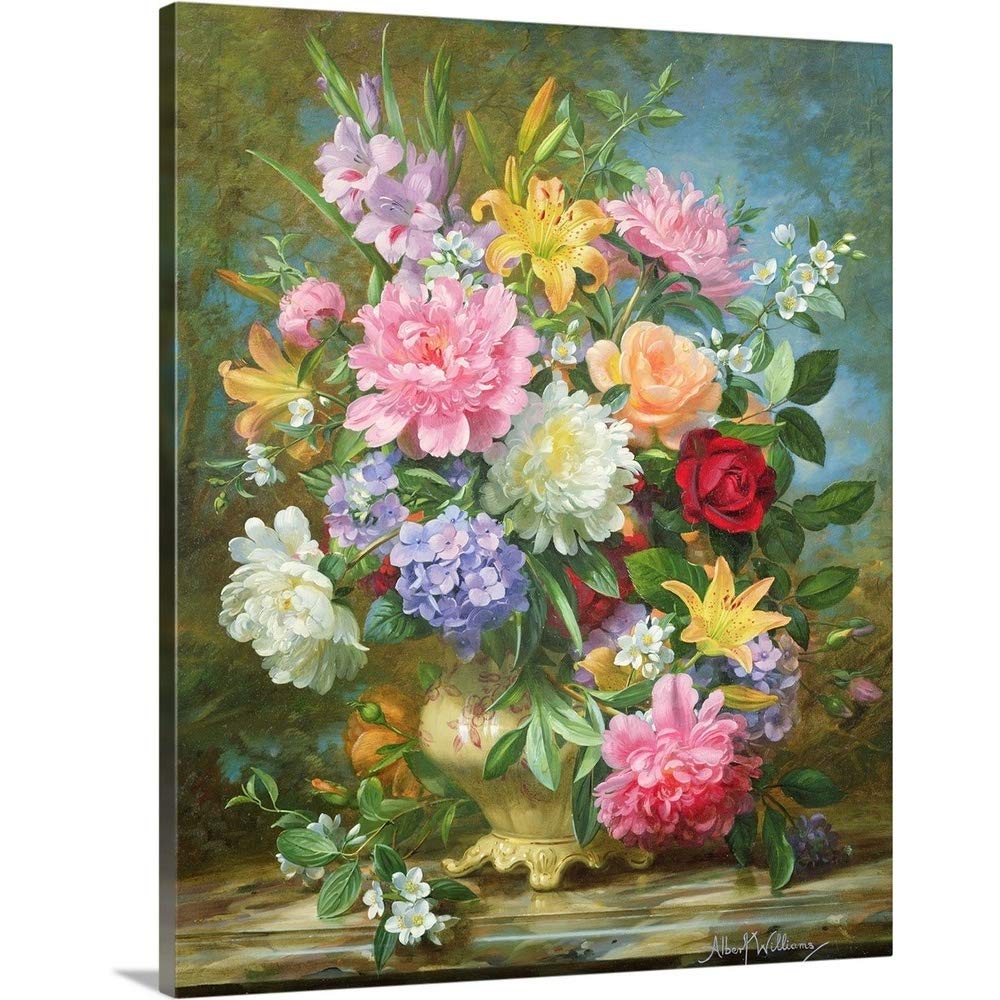 Albert Williams Peonies and Mixed Flowers Canvas Wall Art Print - 11
