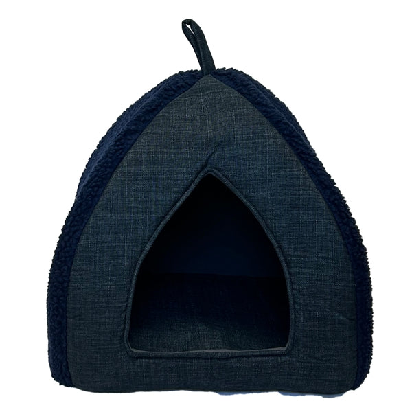 Brooklands Sherpa Cuddly Cave Navy - Ultra Soft Pet Bed for Dogs & Cats, Cozy Cave Design for Warmth & Security - Perfect for Indoor Use, Crate Training & Anxiety Relief