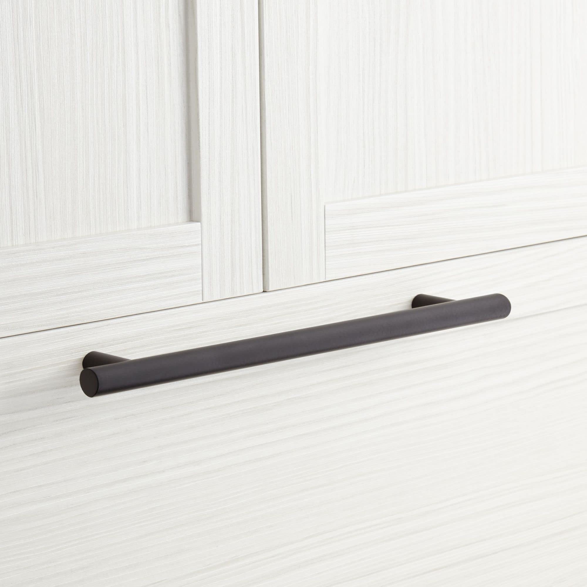 Signature Hardware 479467 Avignon 12 Inch Center to Center Matte Black Bar Cabinet Pull - Modern Kitchen & Bathroom Cabinet Handle for Drawers & Cabinets
