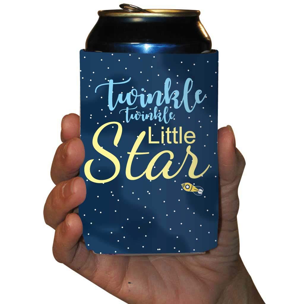 VictoryStore Baby Shower Can Cooler - Twinkle Twinkle Little Star Design Insulated Beverage Sleeve for Beer, Soda & Drink Cans - Perfect for Baby Showers, Birthday Parties & Outdoor Events