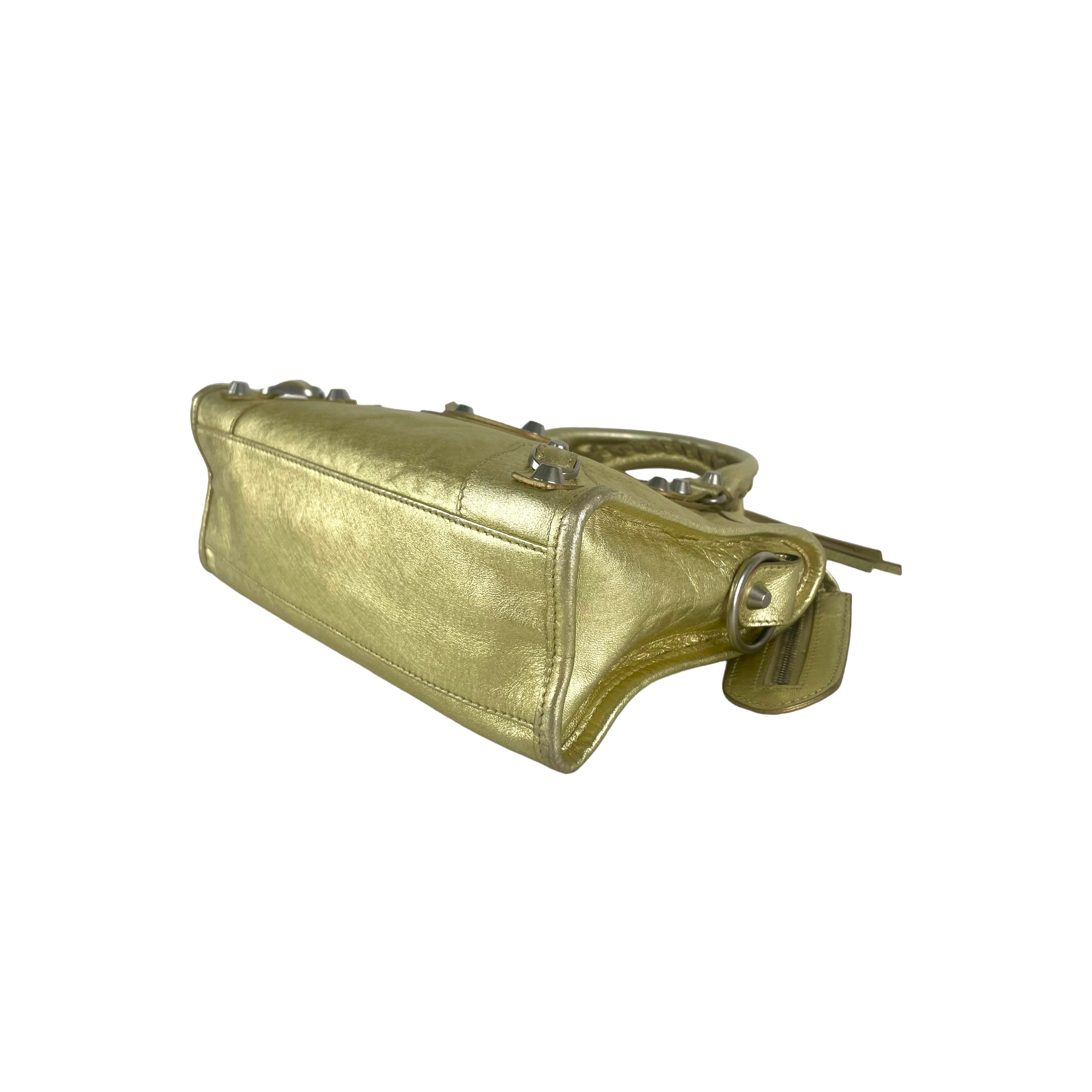 Balenciaga City Mini Gold Crossbody Bag - Luxury Designer Handbag for Women | Perfect for Everyday Use, Travel & Night Out