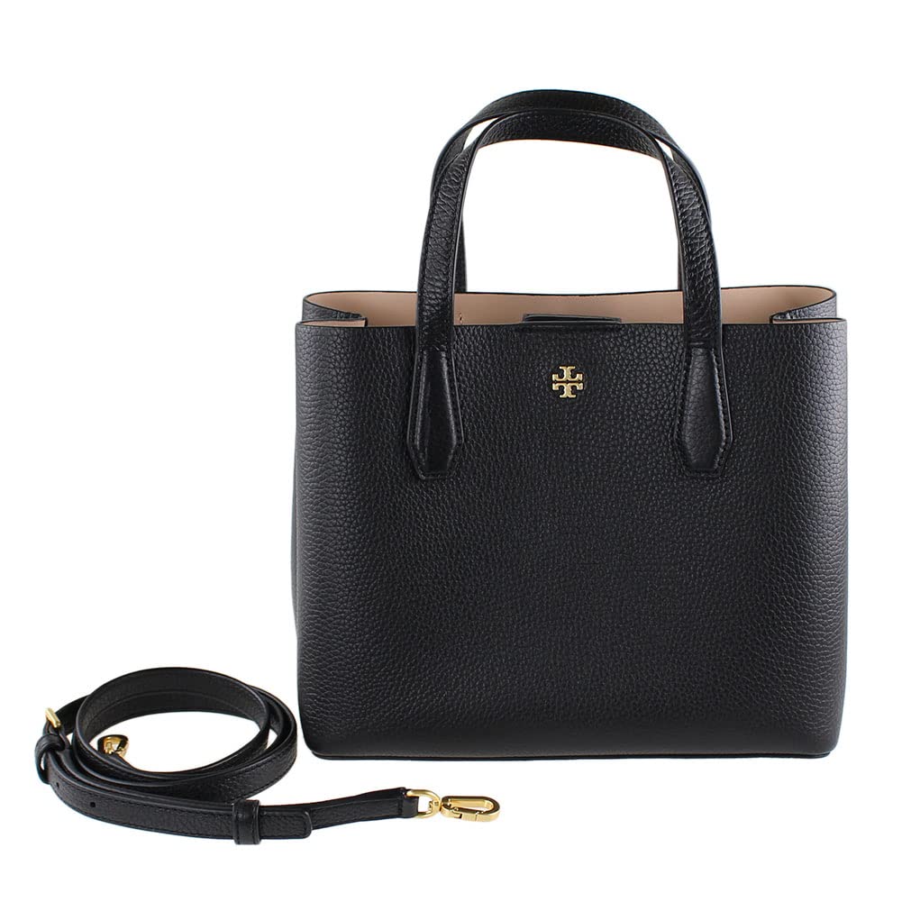 Tory Burch Women's Blake Small Leather Tote Bag - Black Crossbody Purse for Work, Travel & Everyday Use