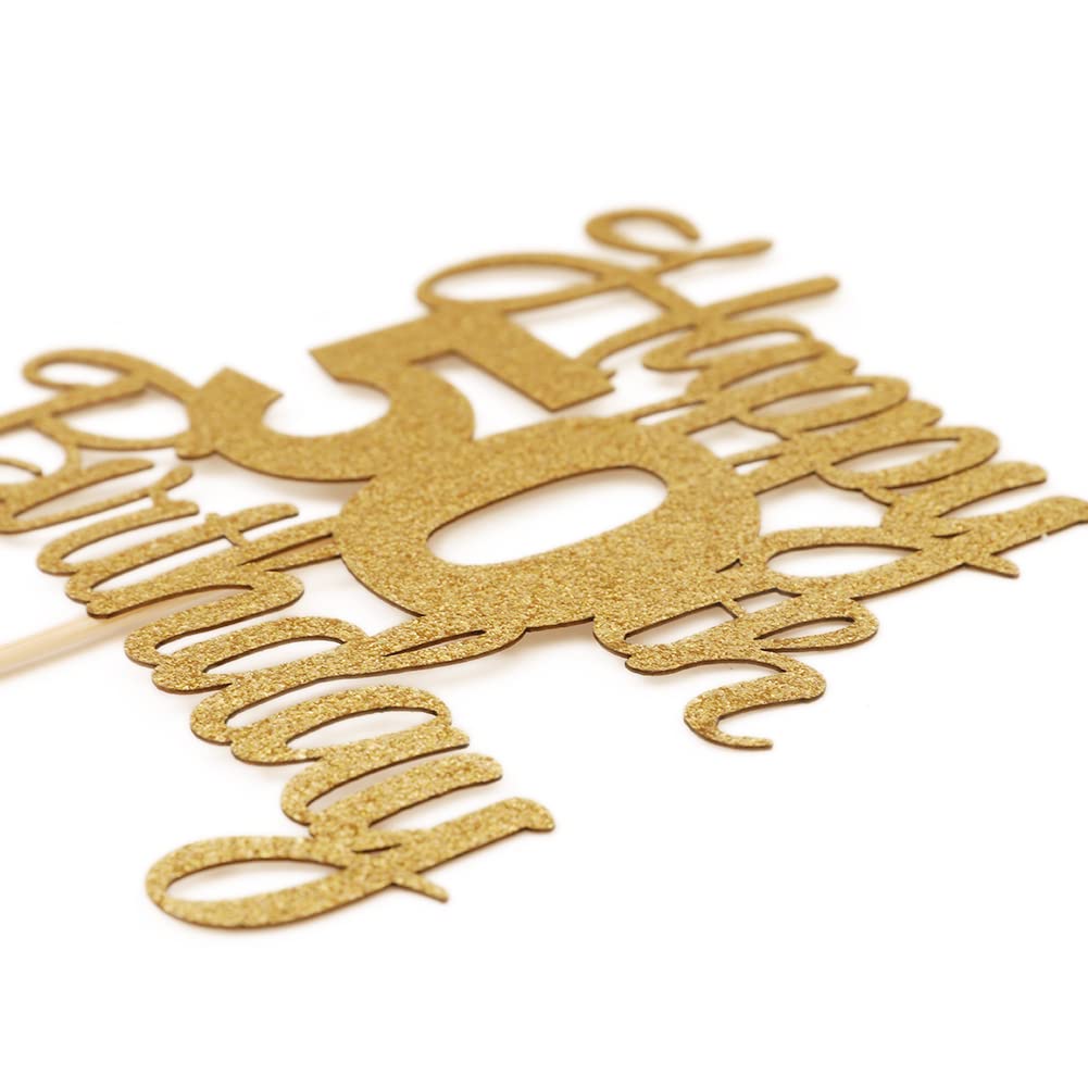 50th Birthday Cake Topper - Elegant Gold 50 Cake Topper for Anniversary & Party Decorations | Perfect for Milestone Celebrations, Retirement Parties & Golden Jubilee Events