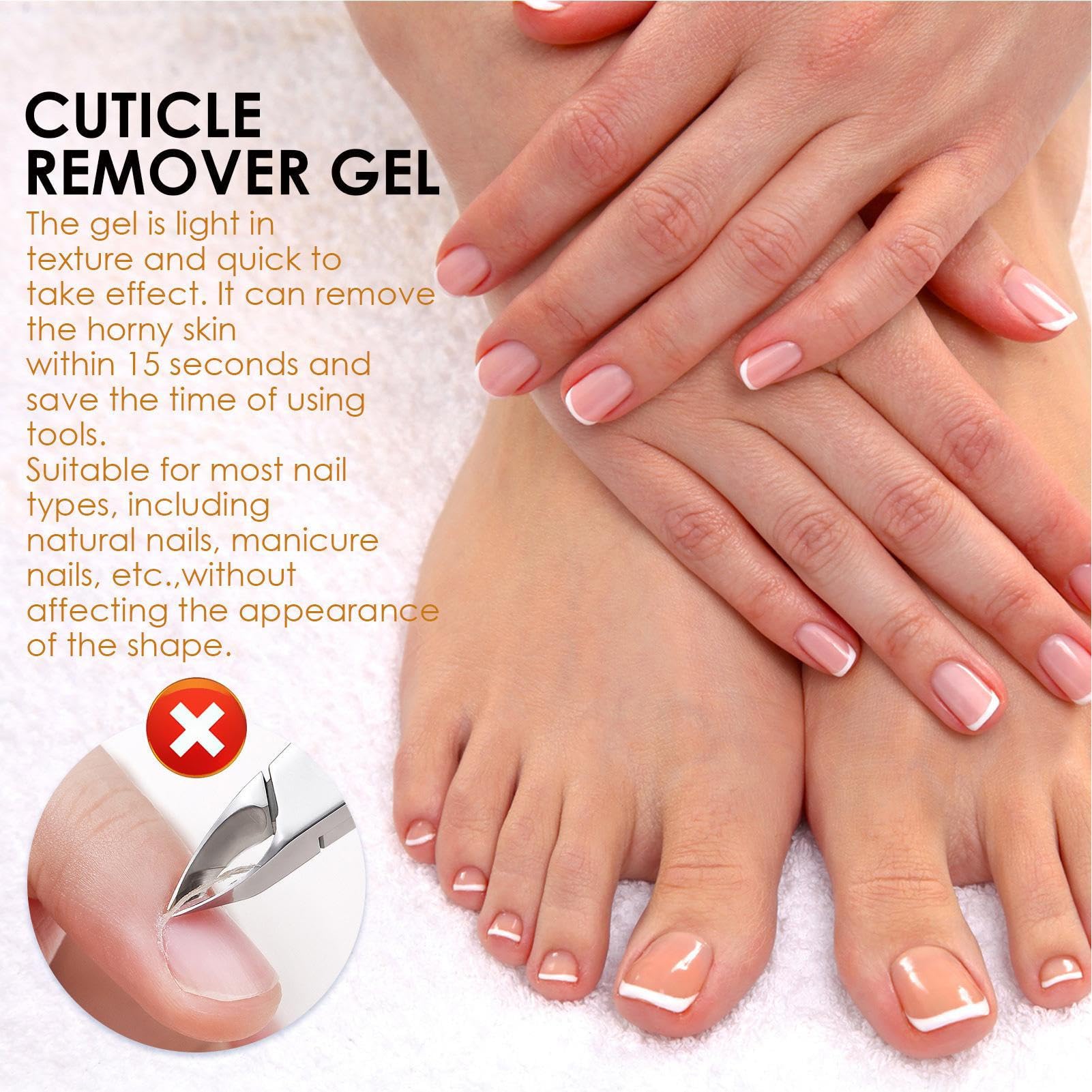 Cuticle Remover Gel - 1oz Instant Nail Strengthening & Exfoliating Treatment | 15-Second Nail Care Solution for Hands & Feet | Perfect for Salon & At-Home Manicures