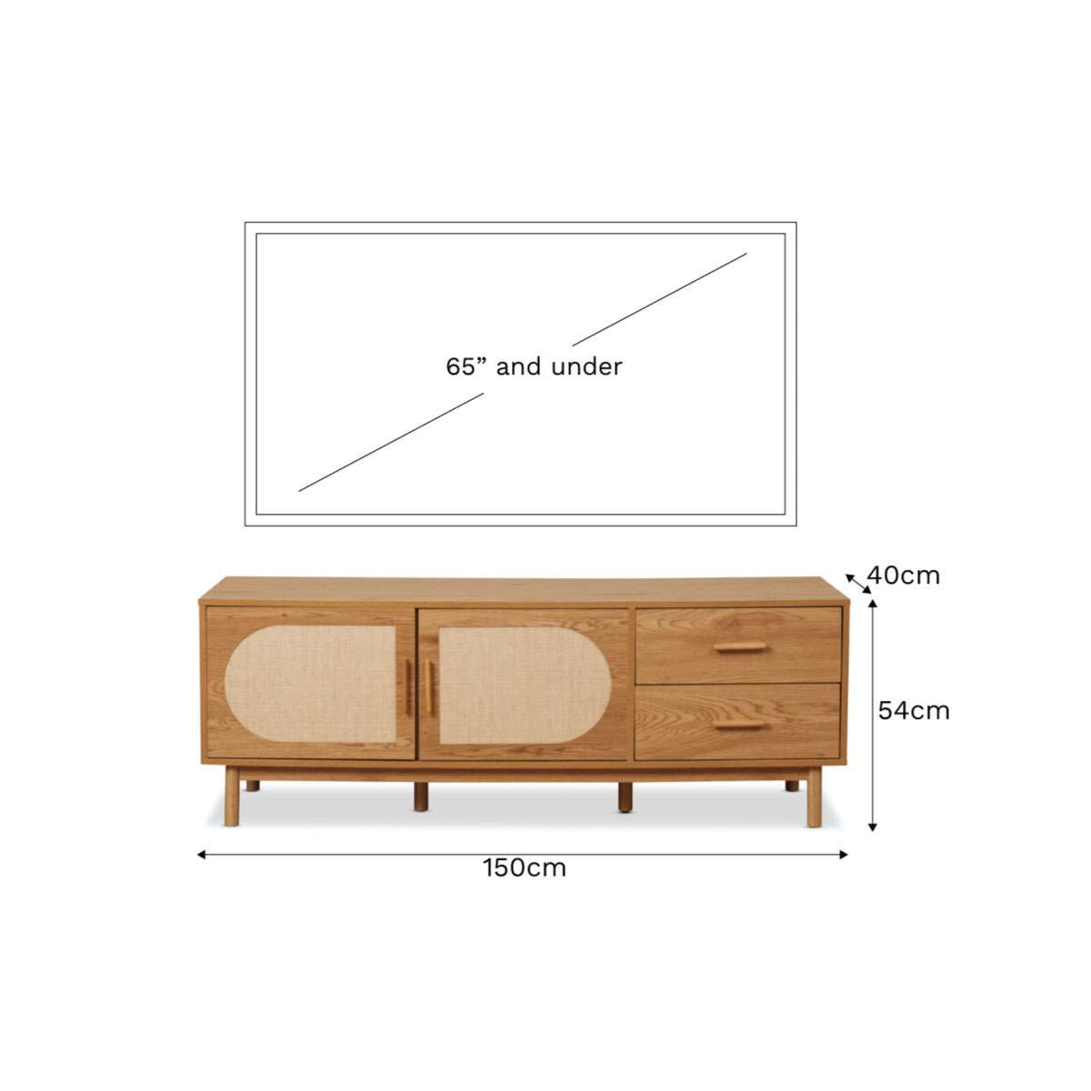 Canyon Entertainment Unit - Modern TV Stand with Storage for Living Room, Bedroom & Home Theater | Perfect for TVs up to 65 inches