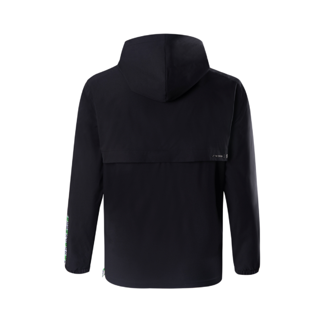 Victor J LZJ356 C Unisex Jacket - Waterproof Windbreaker for Men & Women, Lightweight Outdoor Hiking Jacket with Hood [Black] - Perfect for Camping, Travel & Daily Wear