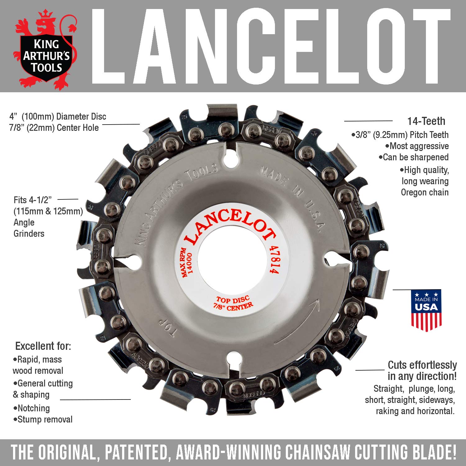 King Arthur's Tools Lancelot 14-Tooth Carving Disc - 4