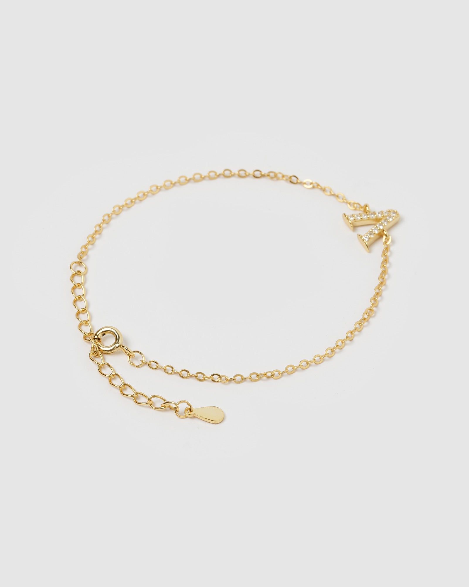 Izoa Crystal Letter V Bracelet Gold - Elegant Initial Jewelry for Women, Perfect for Gifts, Parties & Everyday Wear