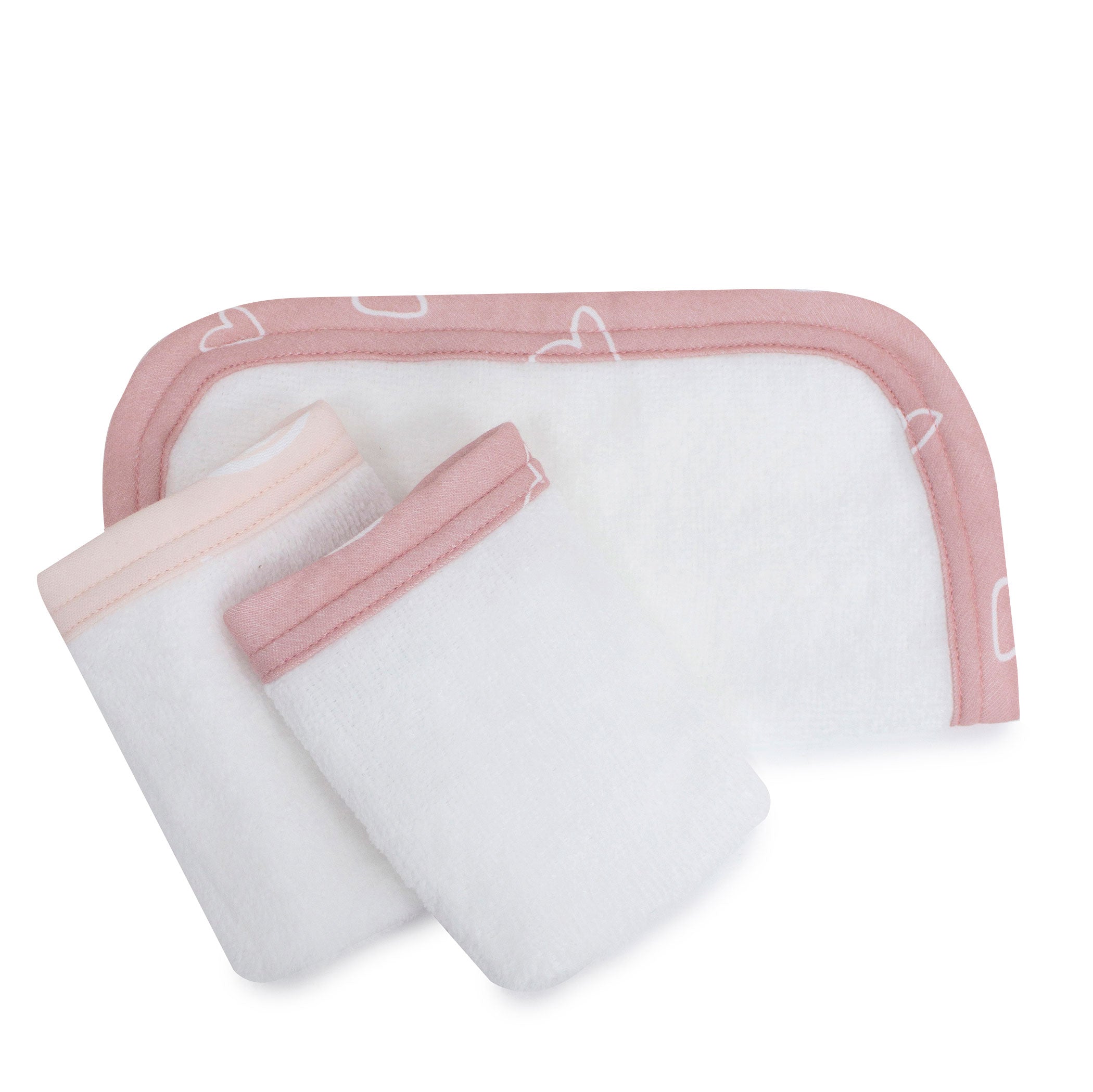 Nordic 3-Pack Wash Cloths Set - Dusty Berry & Rose Colors | Soft Bath Towels for Face & Body | Perfect for Spa, Bathroom & Baby Care