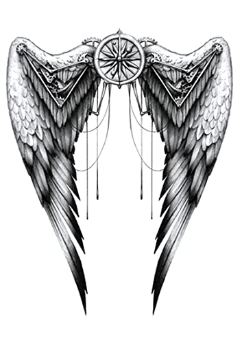 7 Sheets 3D Temporary Tattoo Stickers - Realistic Winged Wolf Fake Tattoos (14.8x21cm) - Waterproof & Long Lasting Body Art for Adults, Men, Women, Teens & Kids - Perfect for Parties, Halloween, Cosplay & Festivals