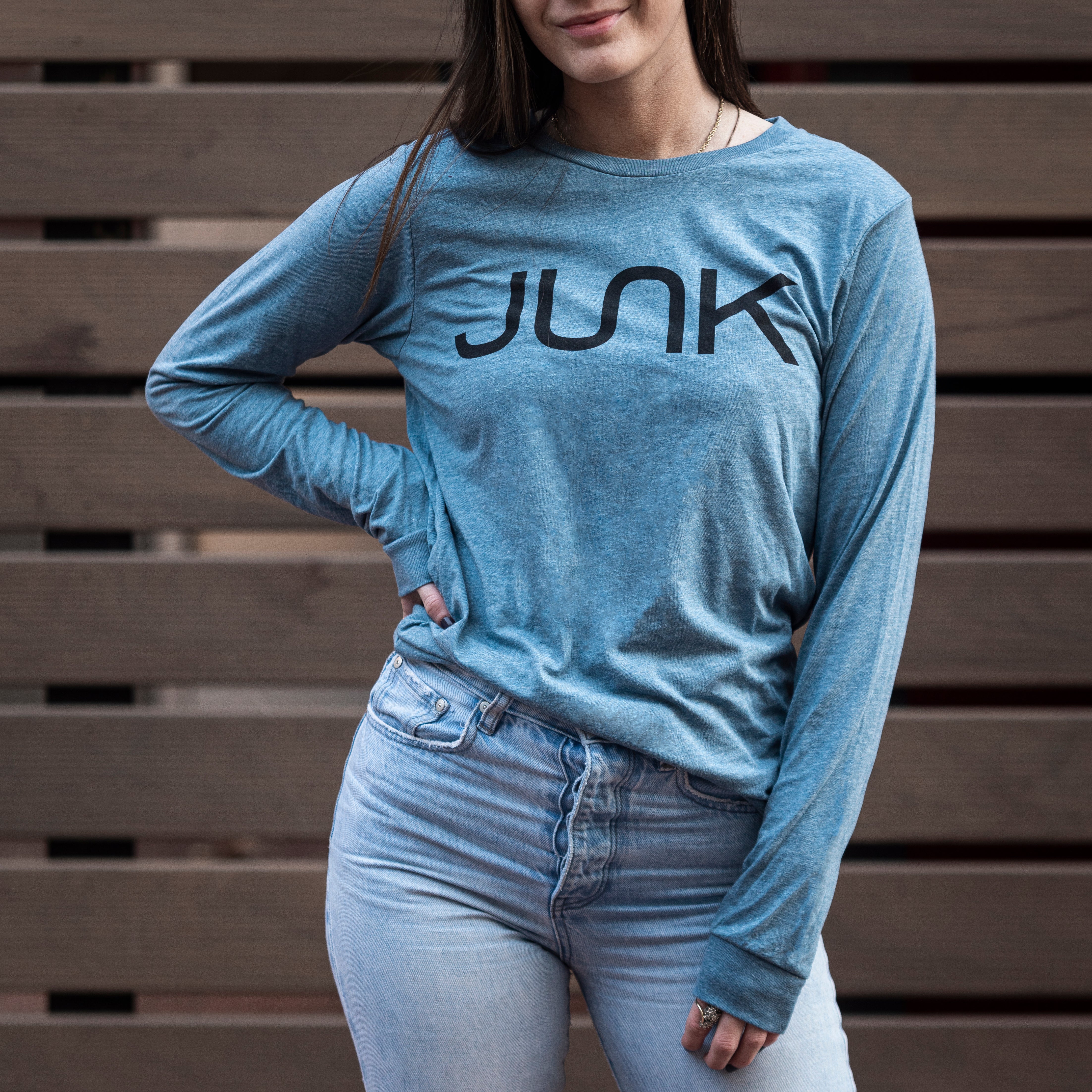 JUNK Tri-Blend Forest Long Sleeve T-Shirt for Men & Women - Soft Comfortable Casual Wear for Outdoor Activities & Daily Use