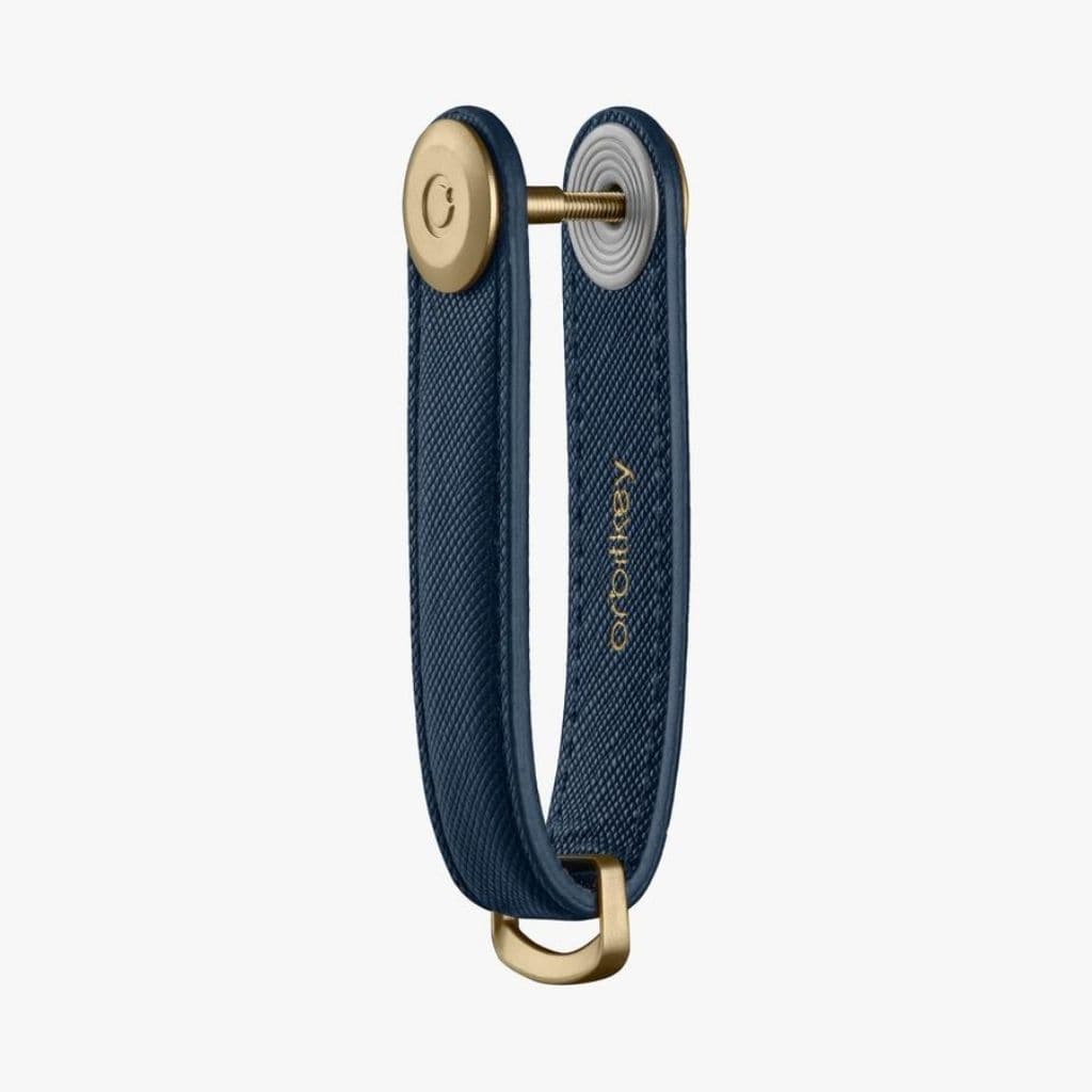 Orbitkey Saffiano Leather 2.0 Key Organizer - Premium Key Holder with RFID Protection, Oxford Navy - Perfect for Home, Office & Travel Organization