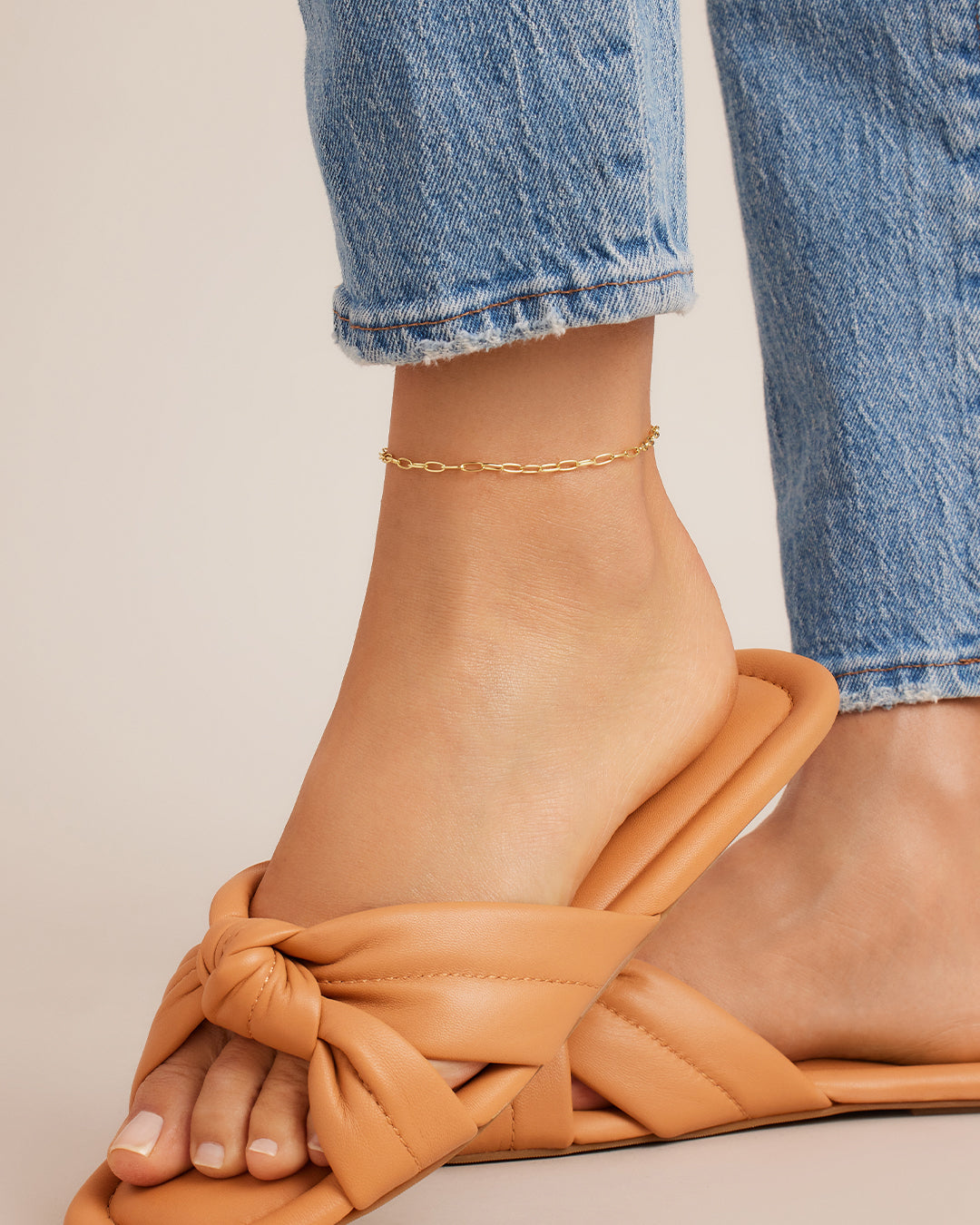 Parker Mini Anklet - Dainty Gold Ankle Bracelet for Women, Delicate Adjustable Chain Foot Jewelry, Perfect for Beach, Summer & Everyday Wear