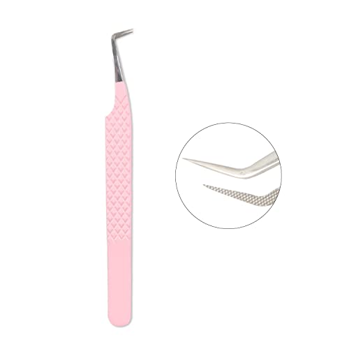 90 Degree Thin Tweezer-Pink