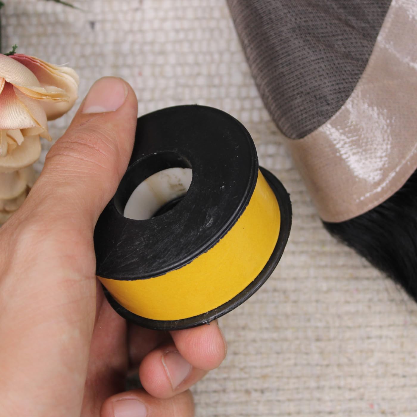 LEYSIN Yellow Double-Sided Waterproof Tape for Hair Patch, Toupees & Wigs - Strong Hold for Men & Women (1 Pack) - Perfect for Daily Wear, Sports & Active Lifestyles