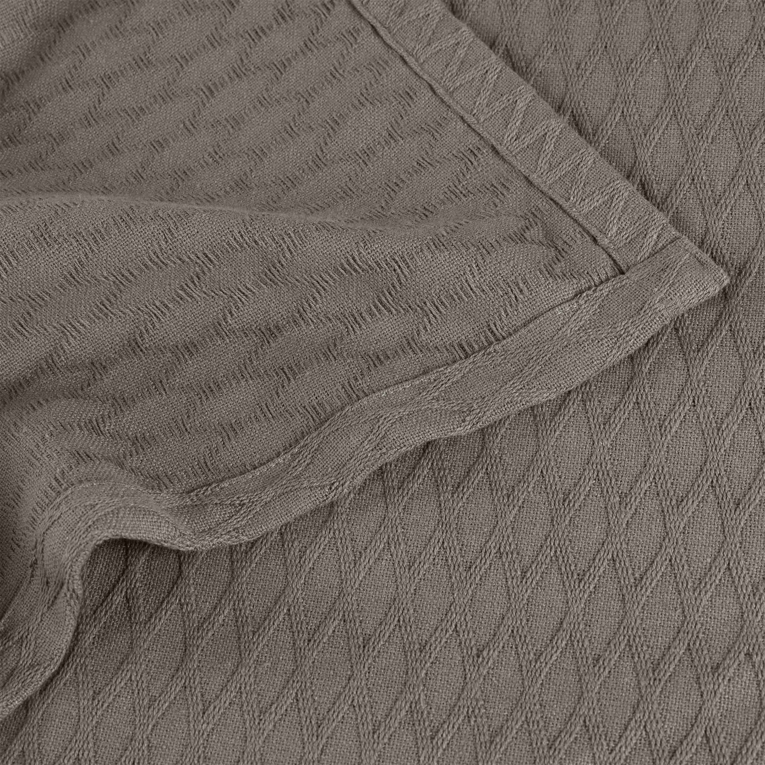 Premium Cotton All-Season Diamond Pattern Bed Blanket & Sofa Throw - Soft Cozy Blanket for Bedroom, Living Room, Travel and Gift Giving