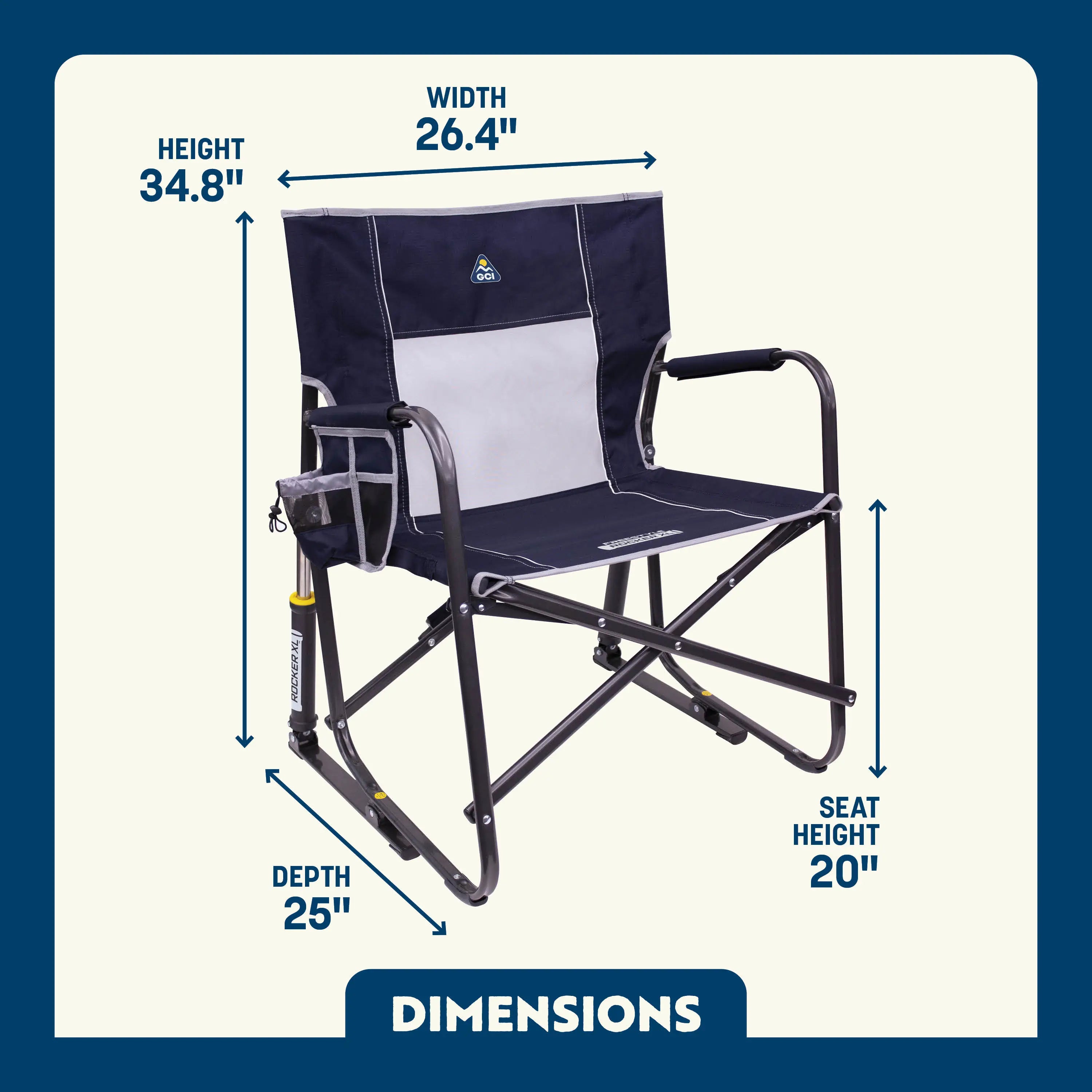 Freestyle Rocker XL™ - Premium Outdoor Rocking Chair for Patio, Garden & Backyard - Comfortable & Durable Lounge Chair for Relaxing, Reading & Sunbathing