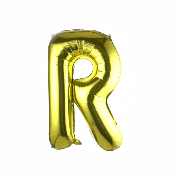Balloonify Gold Mylar Letter R Balloon - 40 Inch Large Foil Alphabet Balloon for Birthday Party Decorations, Baby Showers & Graduation Celebrations (1 Count Box)