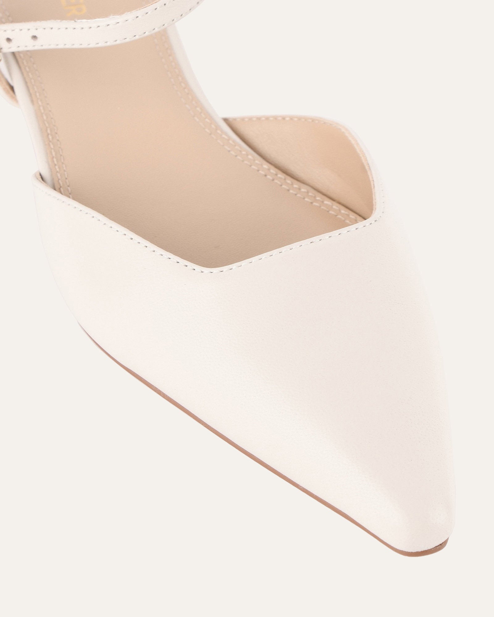 Virginie Dress Flats Off White Leather - Comfortable Women's Shoes for Work, Office & Casual Wear